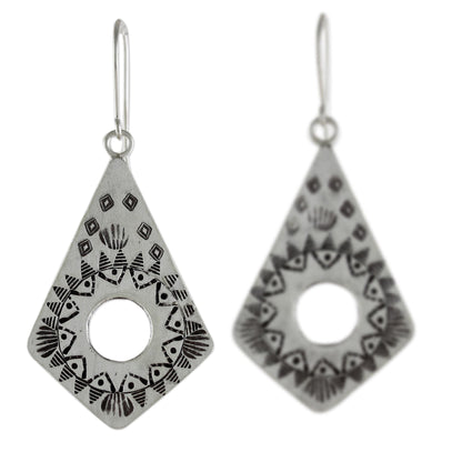 Thai Promise Handmade Hill Tribe Silver Dangle Earrings from Thailand