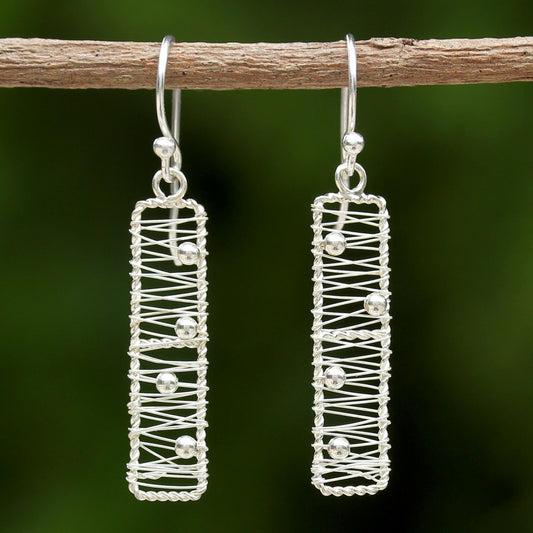 Chiang Mai River Silver Dangle Earrings