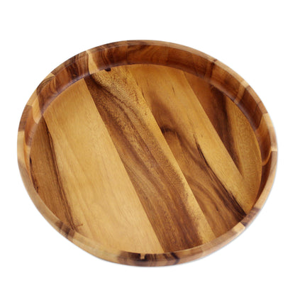 Harmonious Nature Artisan Crafted Natural Wood Serving Bowl from Thailand