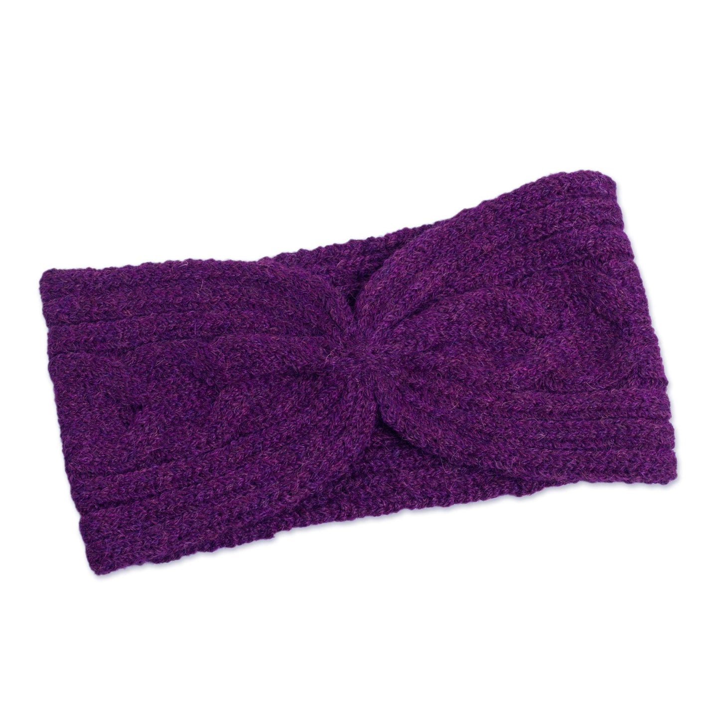 Infinite Spirit in Boysenberry Trendy Boysenberry Color Ear Warmer in Alpaca Blend Knit