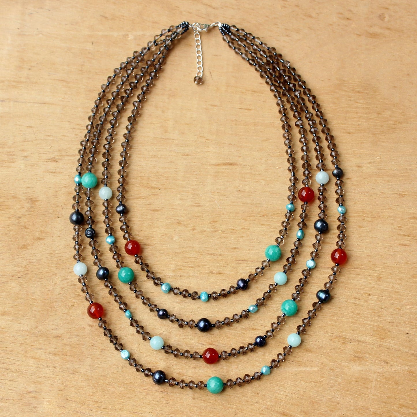 Changing Seasons Beaded Gem Necklace with Cultured Pearls