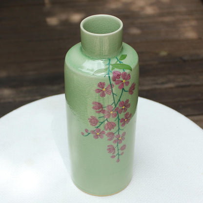 Around the Garden Hand Crafted Celadon Ceramic Floral Vase from Thailand