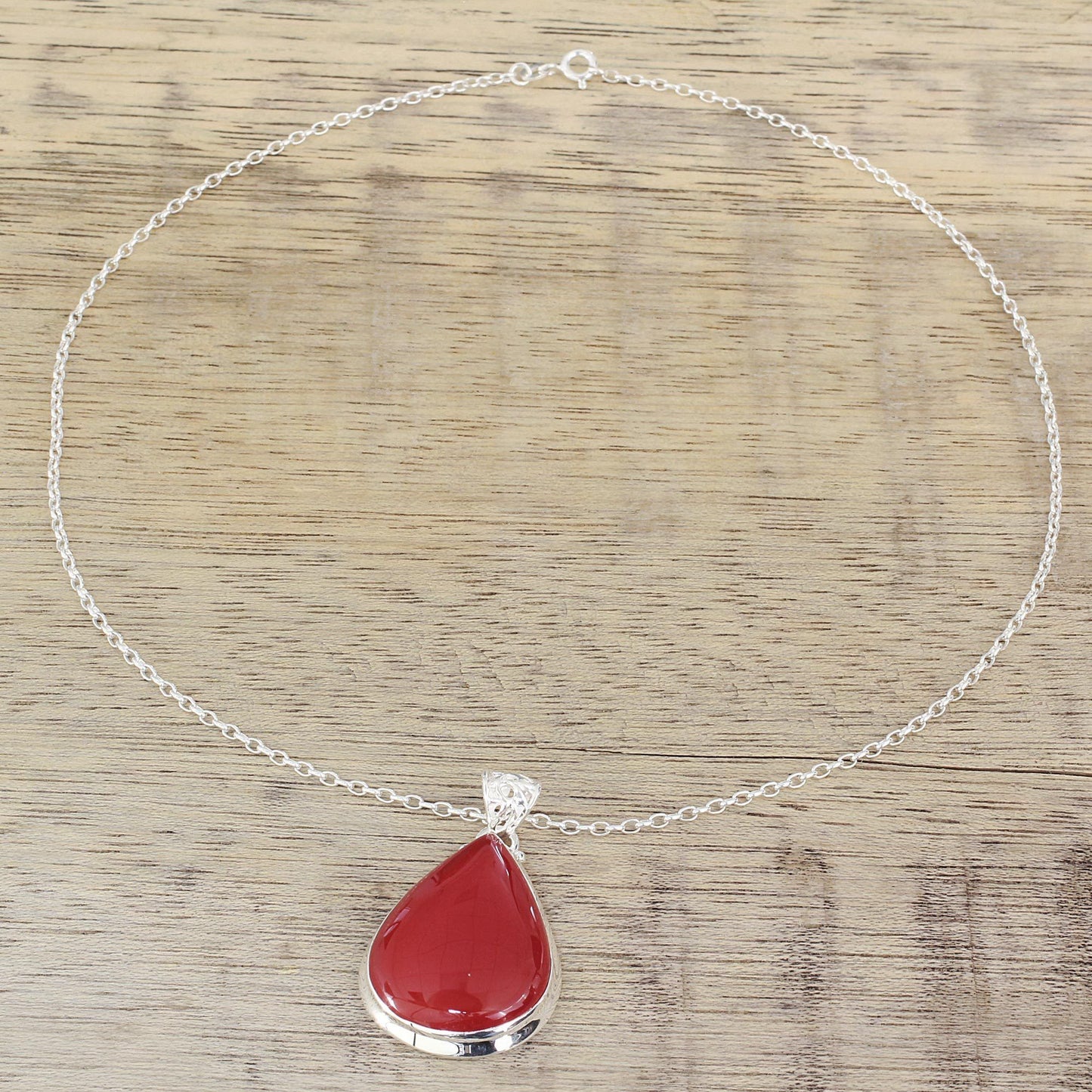 Drop of Sunshine Carnelian Pendant Necklace