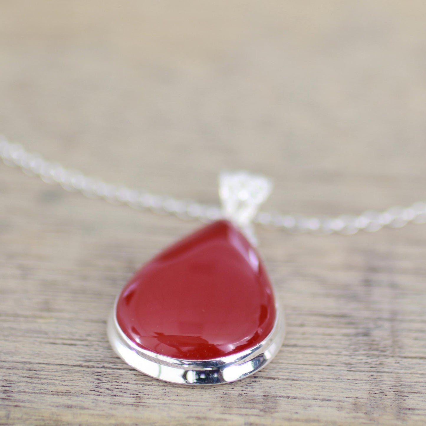 Drop of Sunshine Carnelian Pendant Necklace