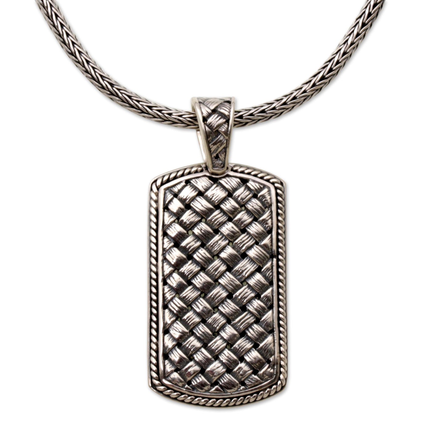 Shield of Ken Arok Sterling Silver Men's Pendant Necklace from Indonesia