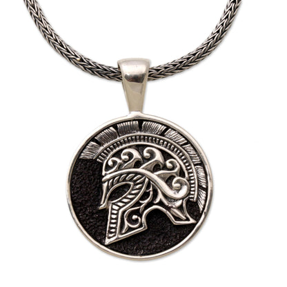 Hayam Wuruk Helmet Sterling Pendant Necklace