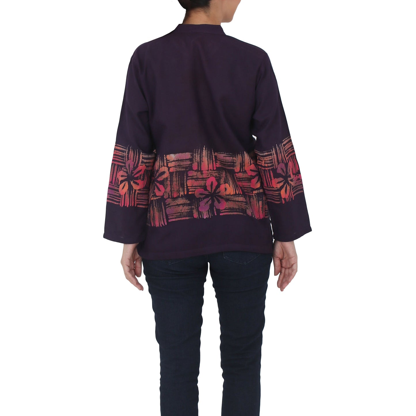Island Evenings Purple Cotton Batik Tunic