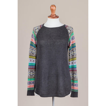 Andean Star in Charcoal Knit Sweater