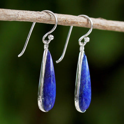 Morning Raindrops Lapis Earrings