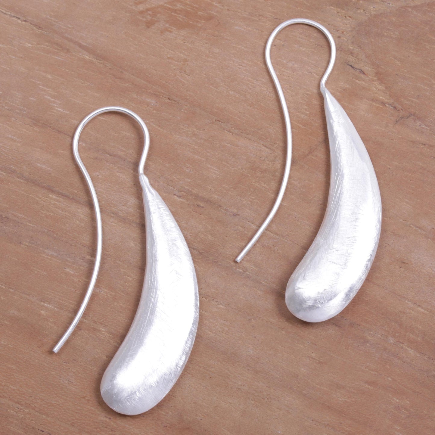 Shining Boomerangs 925 Sterling Silver Boomerang Drop Earrings from Indonesia