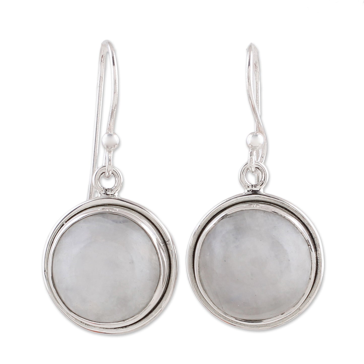 Alluring Mist Rainbow Moonstone Dangle Earrings by Indian Artisans