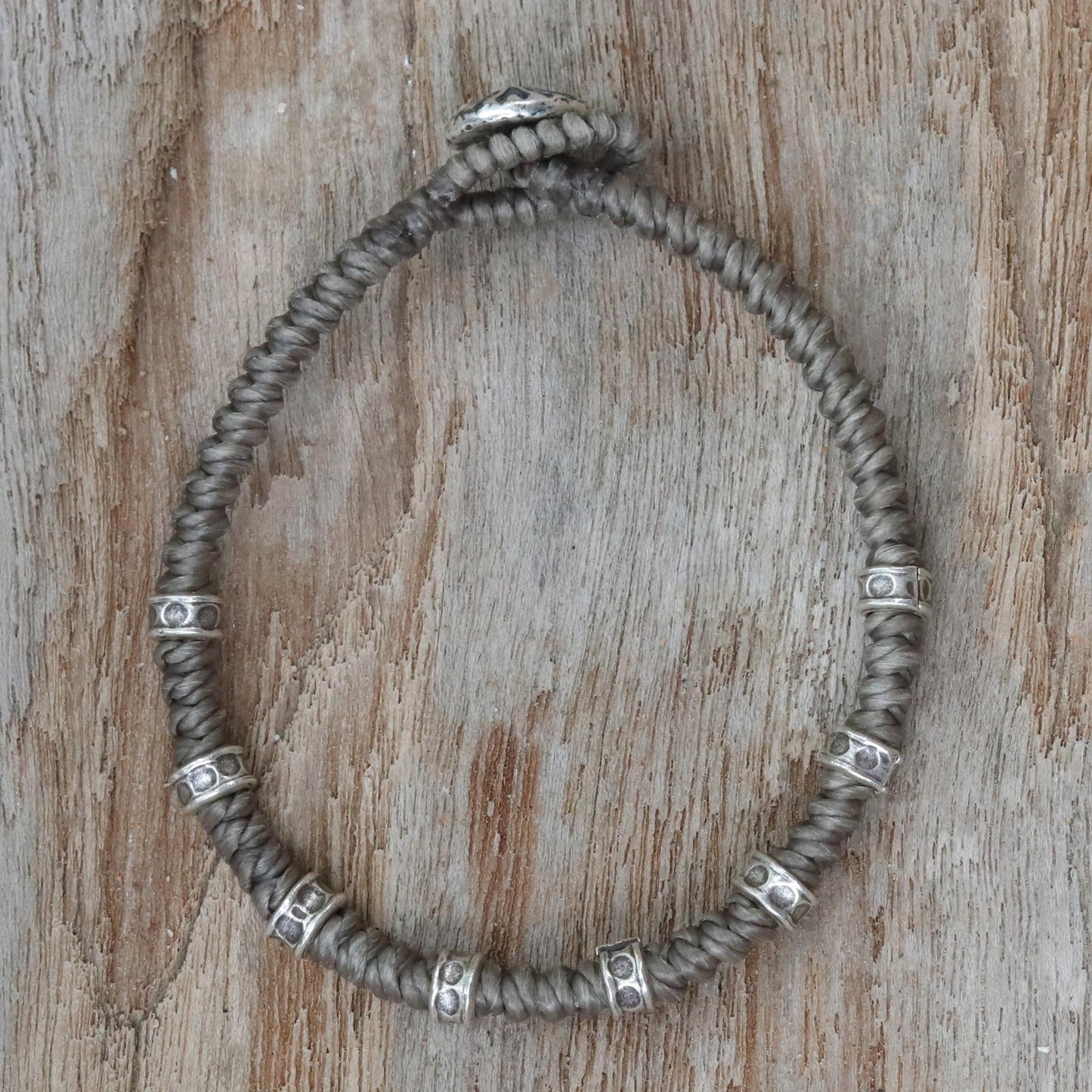 Good Living Braided Wristband Bracelet with Karen Silver from Thailand