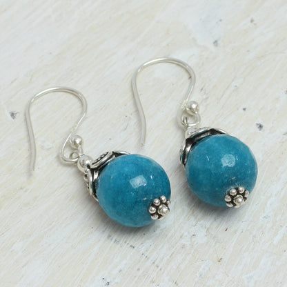 Sweet Blue Exuberance Blue Aventurine and Sterling Silver Dangle Earrings