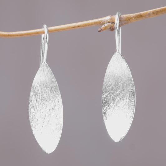 Shimmering Curves Silver Drop Earrings