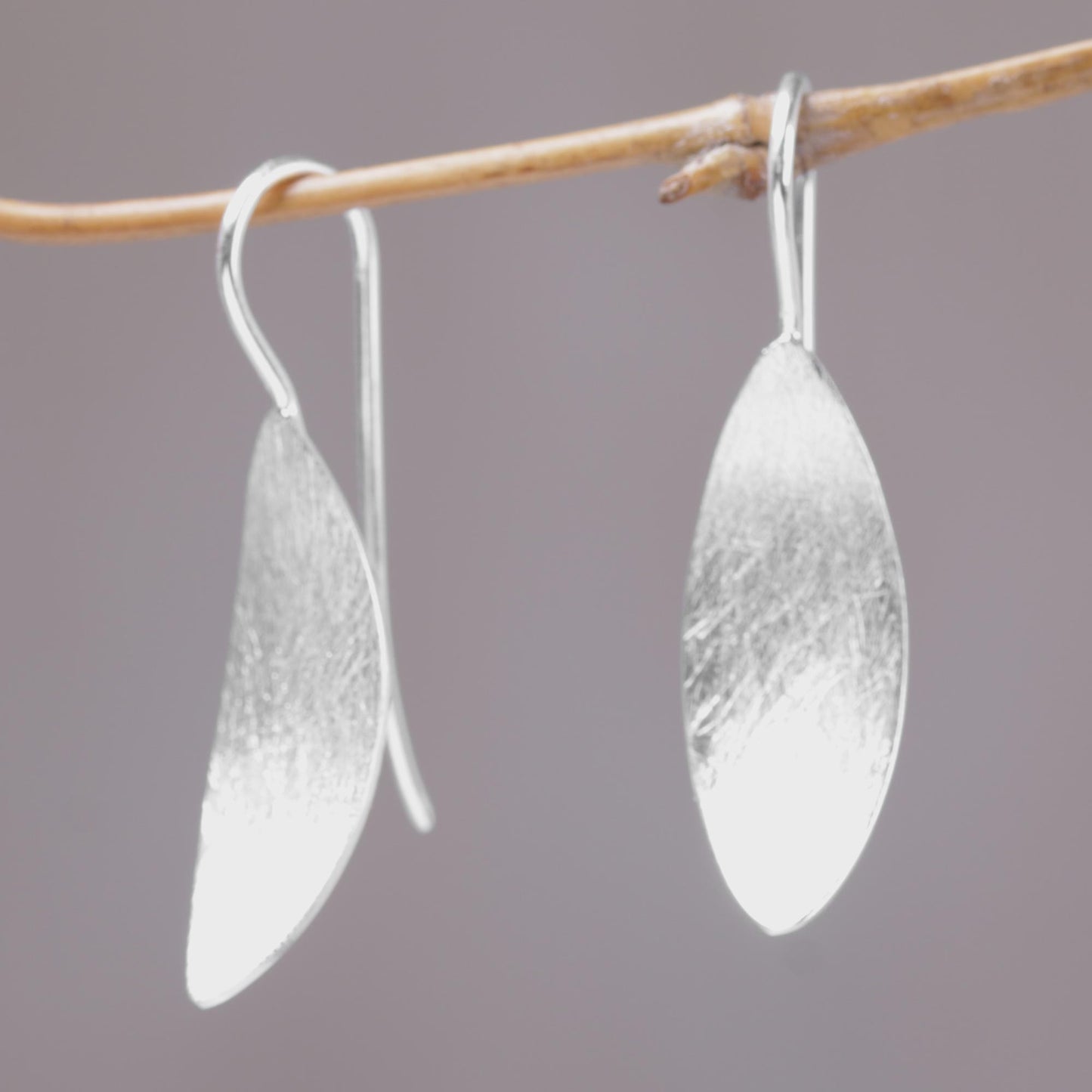 Shimmering Curves Silver Drop Earrings