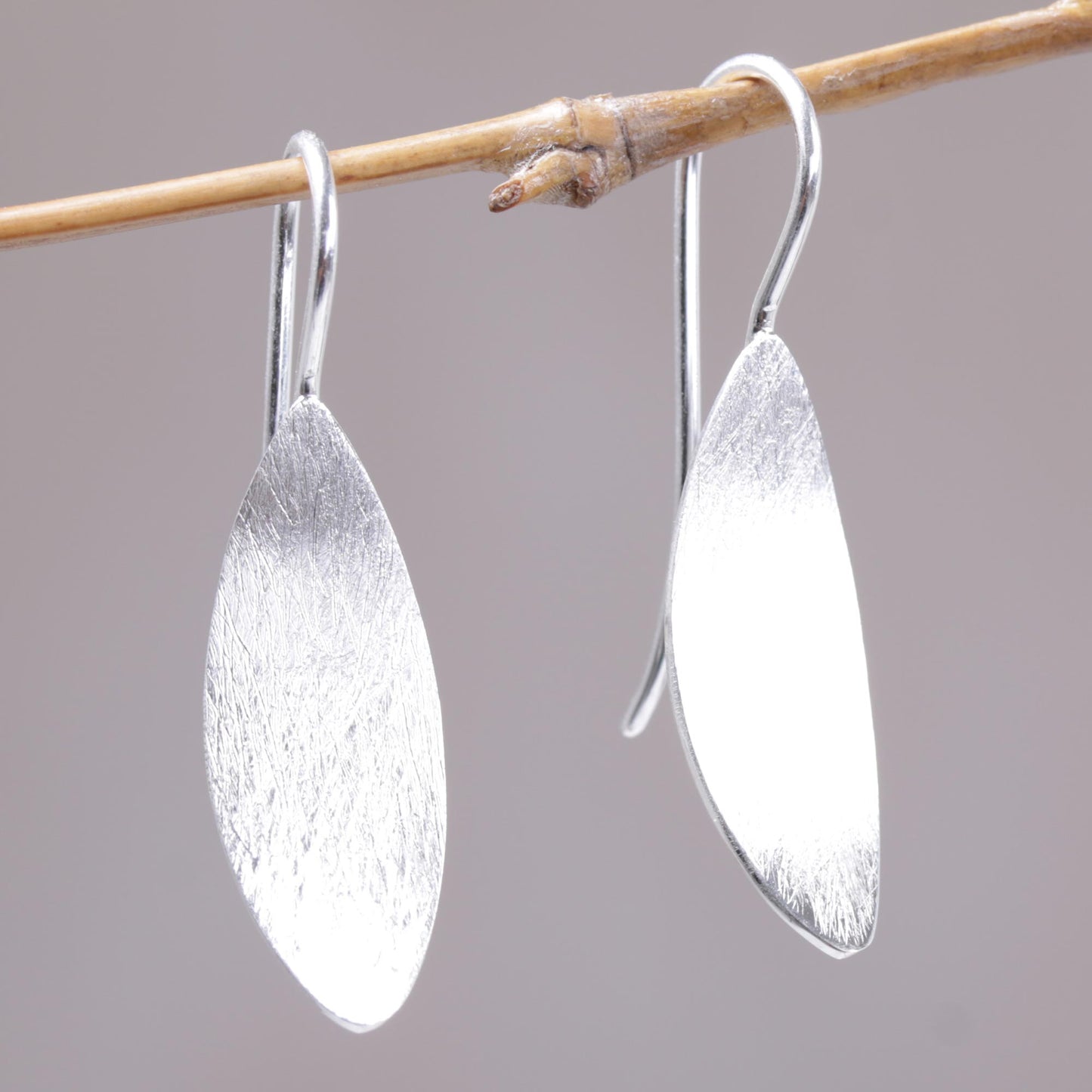 Shimmering Curves Silver Drop Earrings