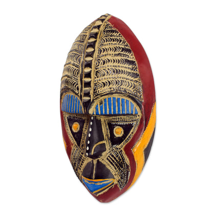 Talk of Prosperity Prosperity is Good Handcrafted African Wood Wall Mask