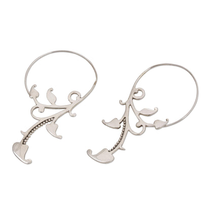 Dotted Vines 925 Sterling Silver Dotted Half-Hoop Earrings from Bali