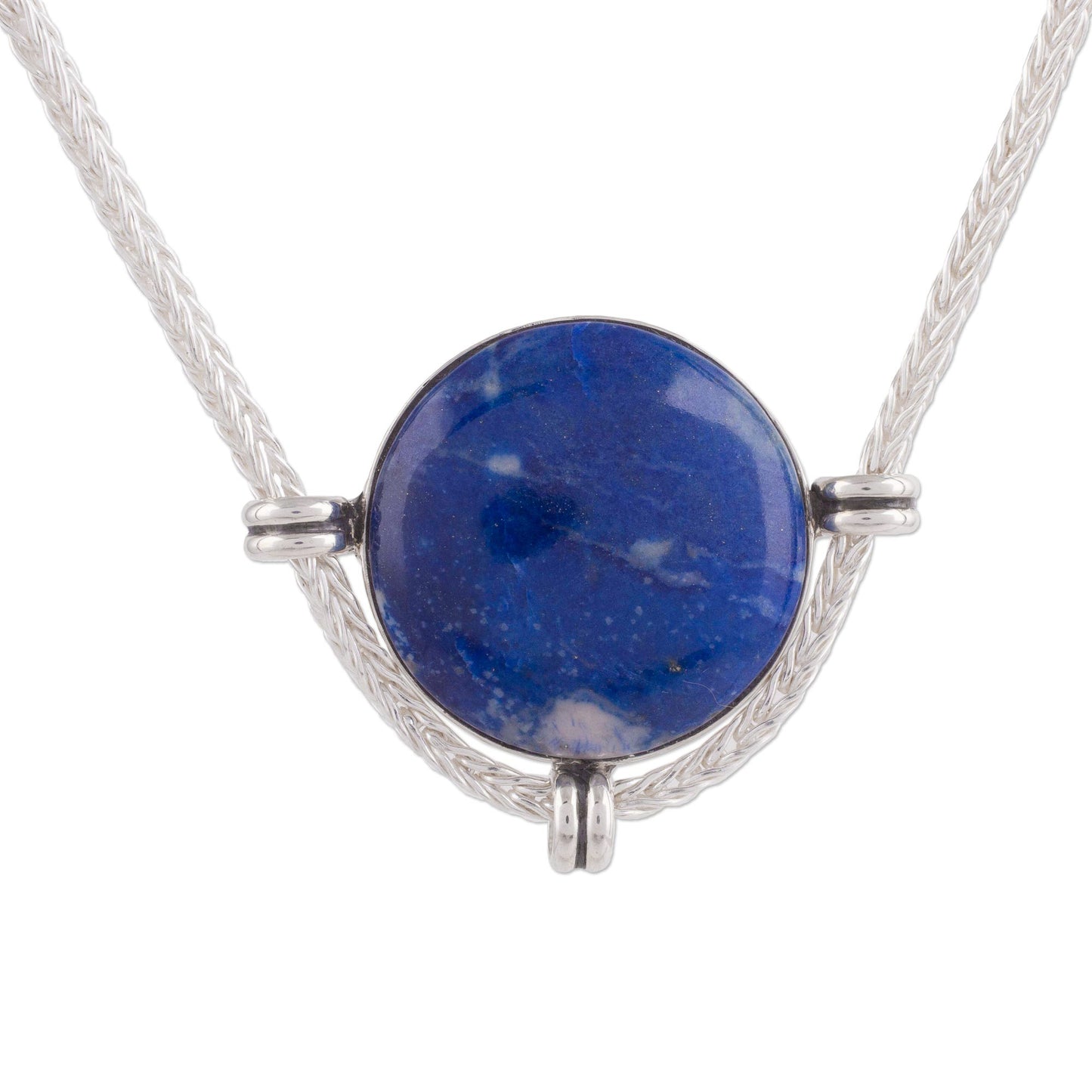 Essence of Time Peruvian Sterling Silver Pendant Necklace with Lapis Lazuli