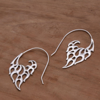 Dancing Flames Sterling Silver Drop Earrings