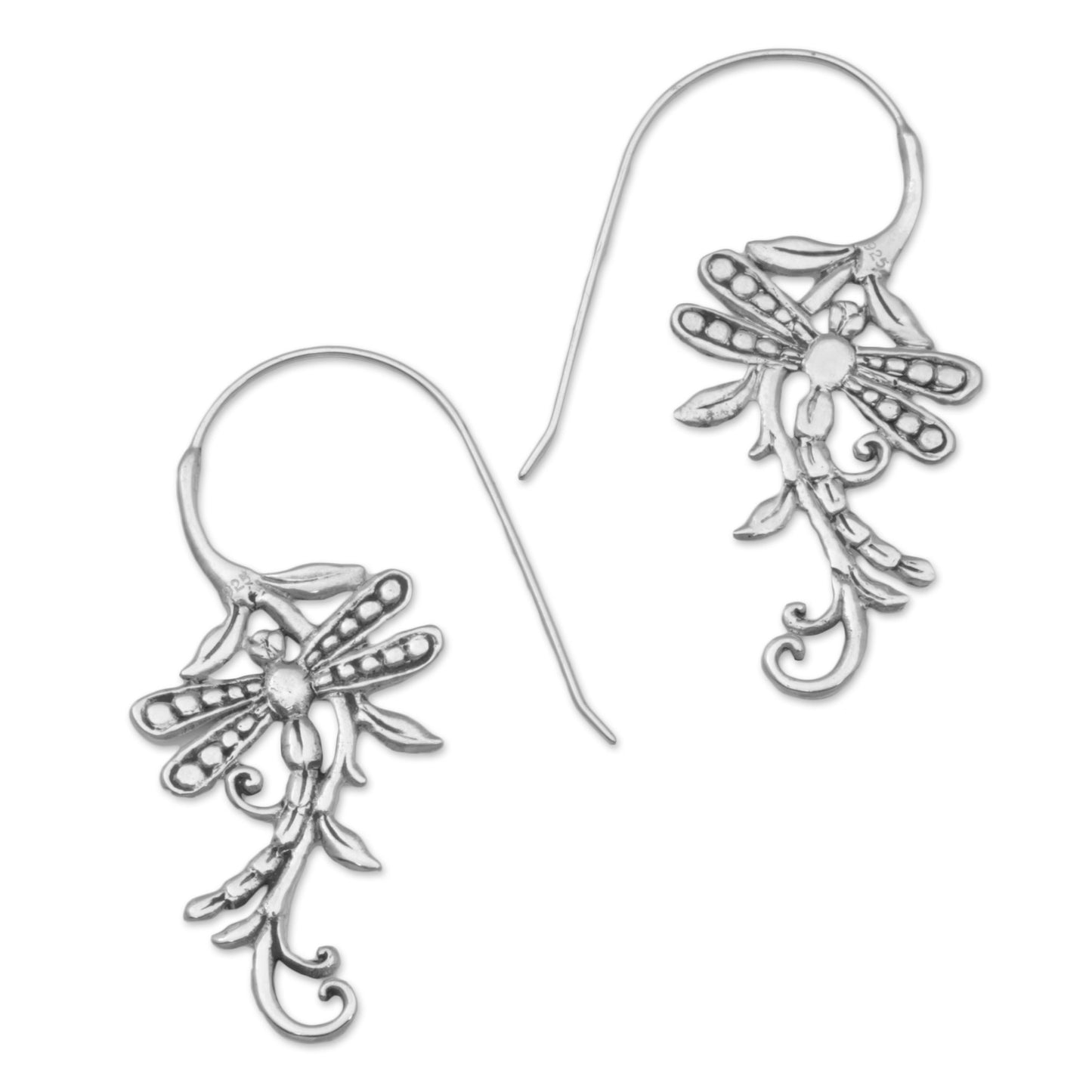 Dragonfly Allure Sterling Drop Earrings