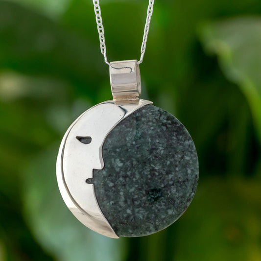 Face of the Moon Jade Pendant Necklace