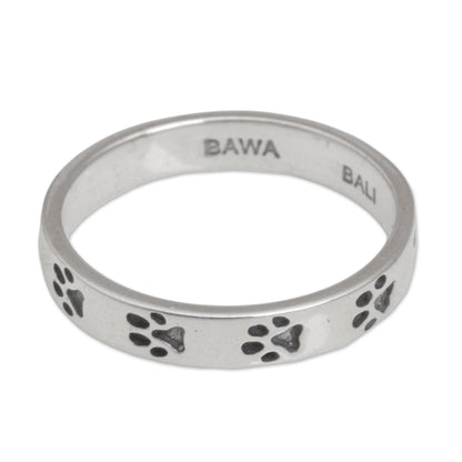 Paw Prints Sterling Silver Band Ring