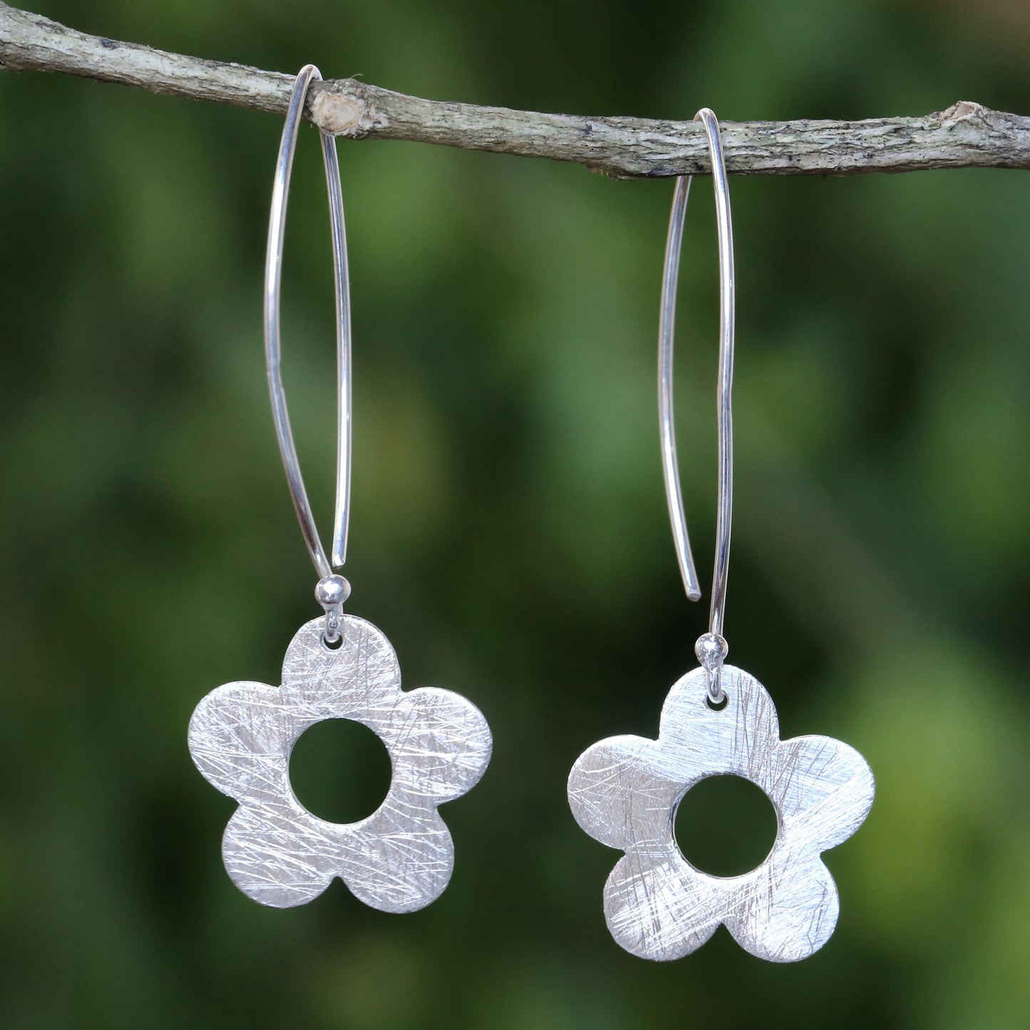 Petite Fig Blossom Thai Handcrafted Sterling Silver Petite Flower Earrings