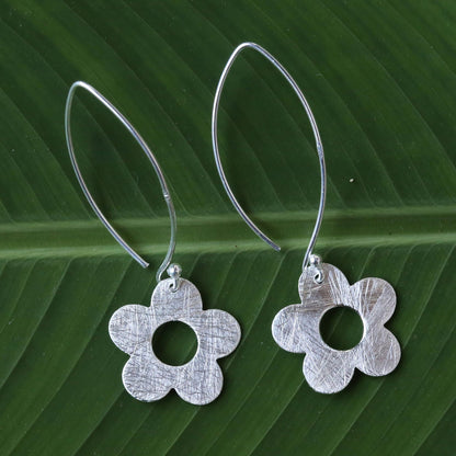 Petite Fig Blossom Thai Handcrafted Sterling Silver Petite Flower Earrings