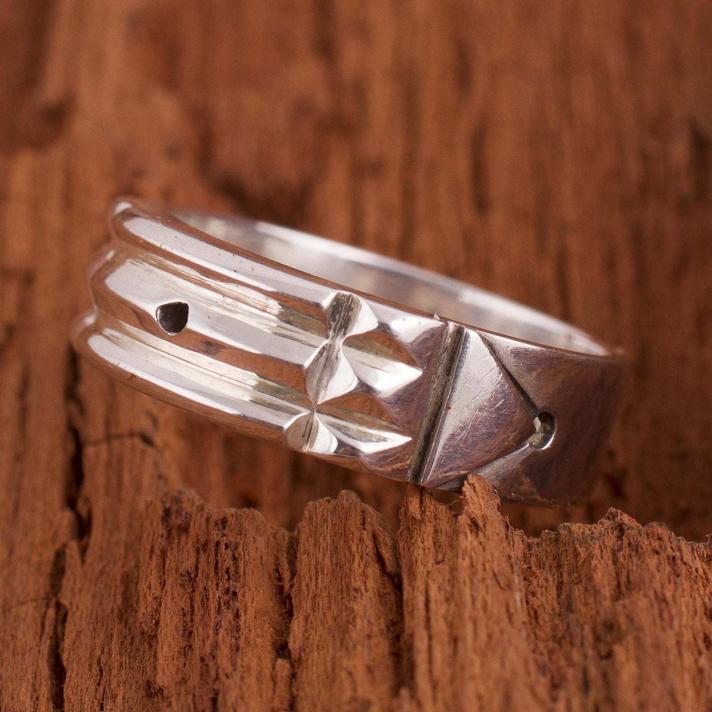 Atlantis Power Sterling Silver Band Ring