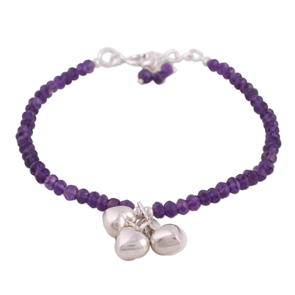 Lavender Charisma Amethyst & Silver Beaded Bracelet