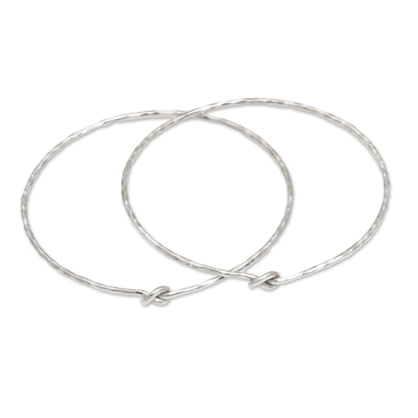 Why Knot Pair of 925 Sterling Silver Bangle Bracelets from Bali