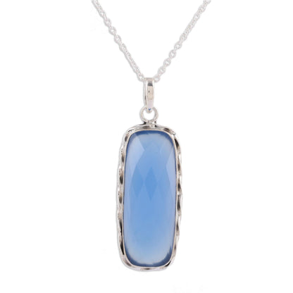 Sea of Blue Blue Chalcedony and Sterling Silver Pendant Necklace