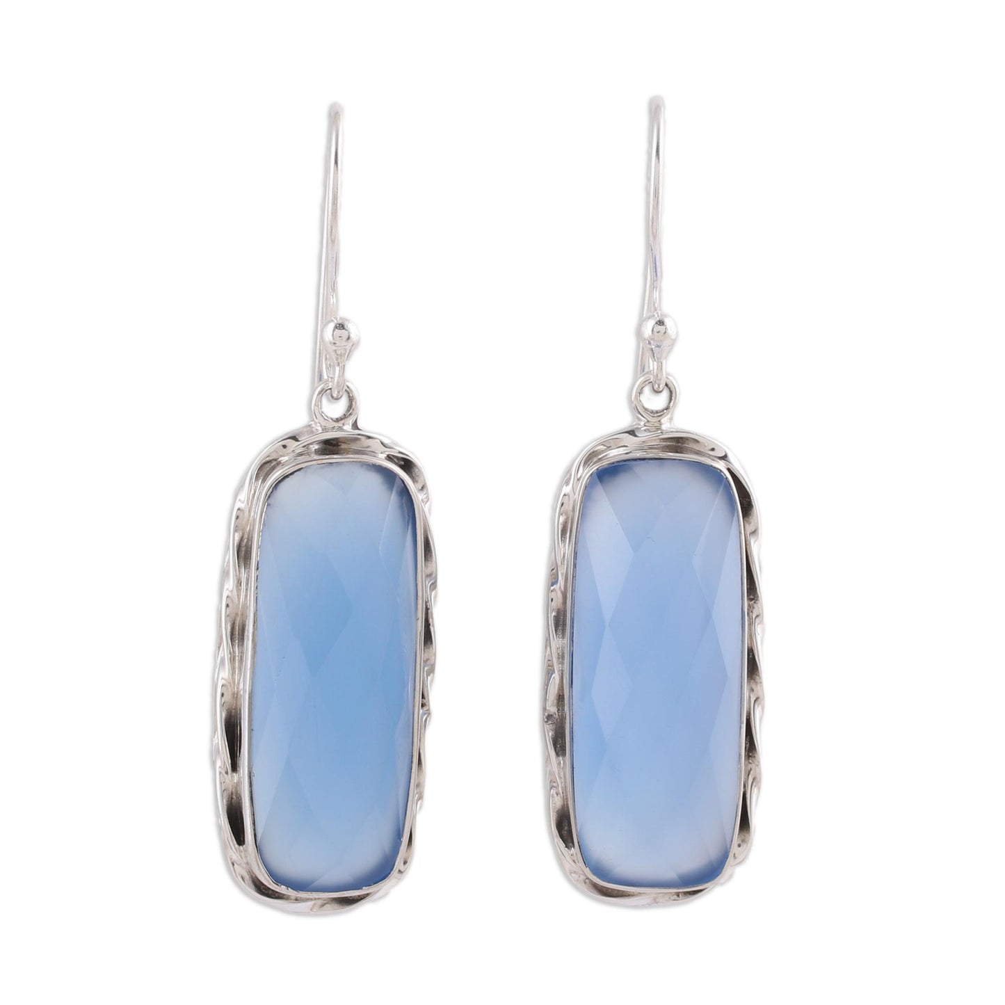 Sea of Blue Blue Chalcedony and Sterling Silver Dangle Earrings