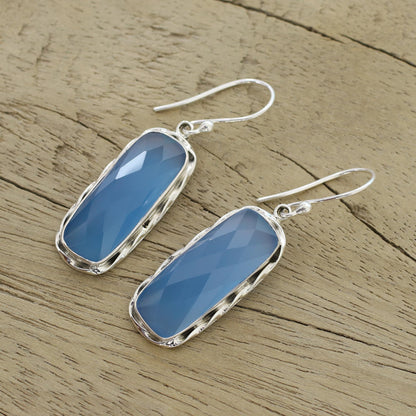 Sea of Blue Blue Chalcedony and Sterling Silver Dangle Earrings