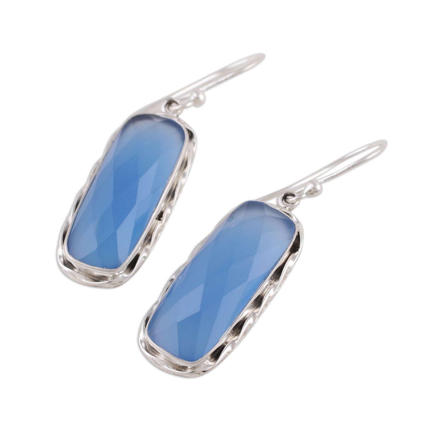 Sea of Blue Blue Chalcedony and Sterling Silver Dangle Earrings