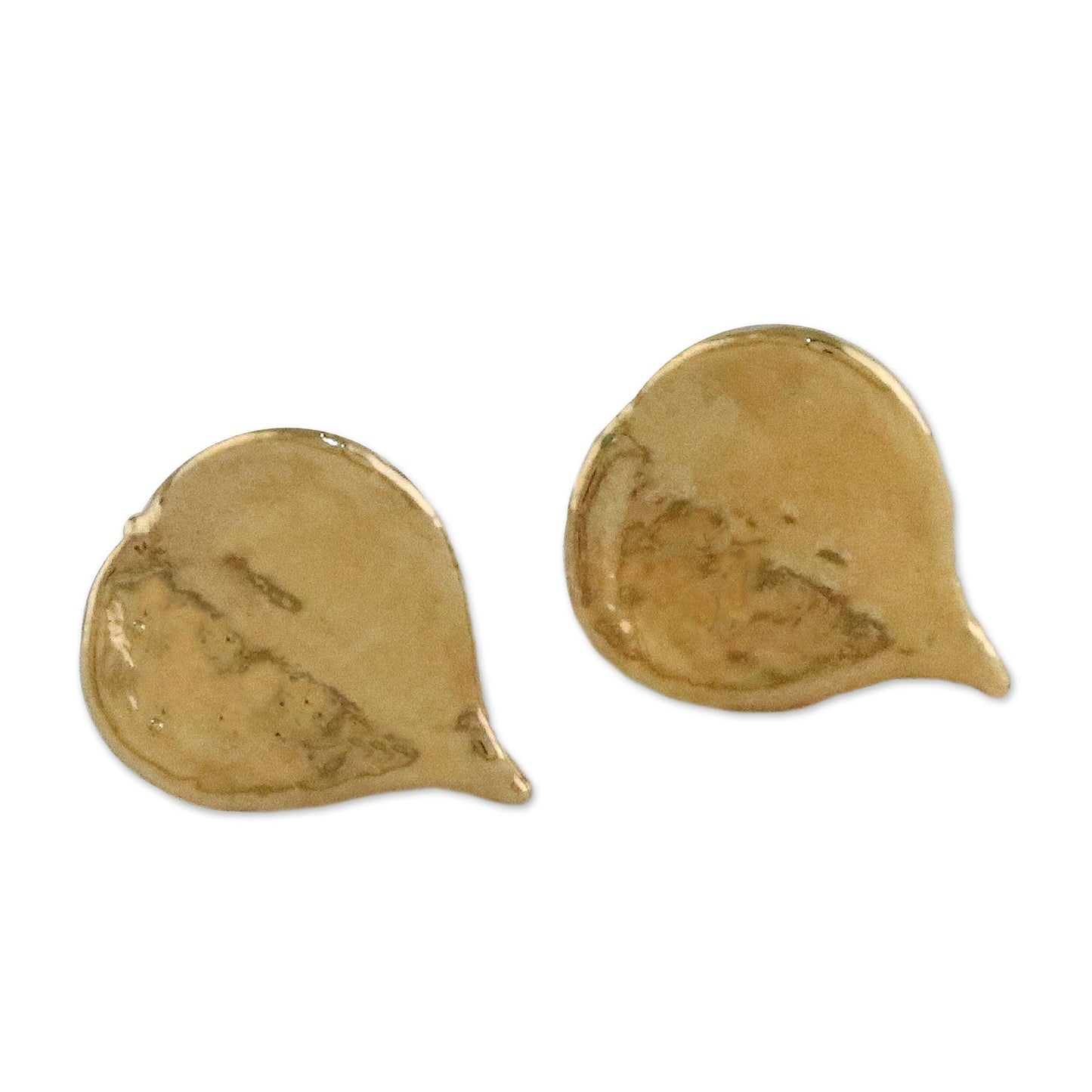 Heartfelt Nature Gold Heart Leaf Earrings