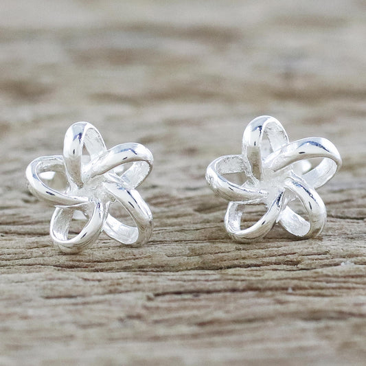 Floral Delicacy Handcrafted Thai Sterling Silver Floral Stud Earrings