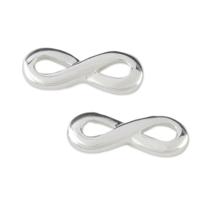 Shining Infinity Infinity Symbol Sterling Silver Earrings from Thailand