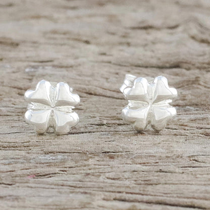 Fresh Clover Sterling Silver Clover Stud Earrings from Thailand