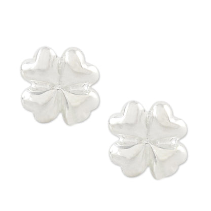 Fresh Clover Sterling Silver Clover Stud Earrings from Thailand