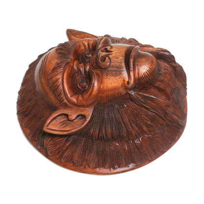 Alpha Chimpanzee Handcrafted Suar Wood Chimpanzee Mask from Bali