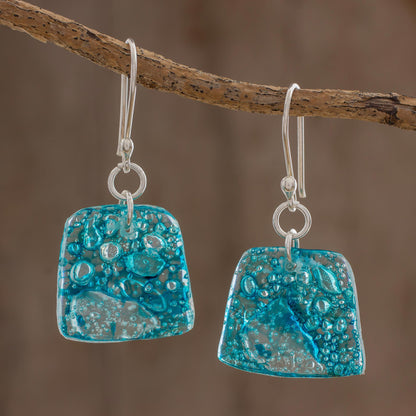 Ocean Reflections Ocean Reflection Recycled CD Earrings on 925 Silver Hooks