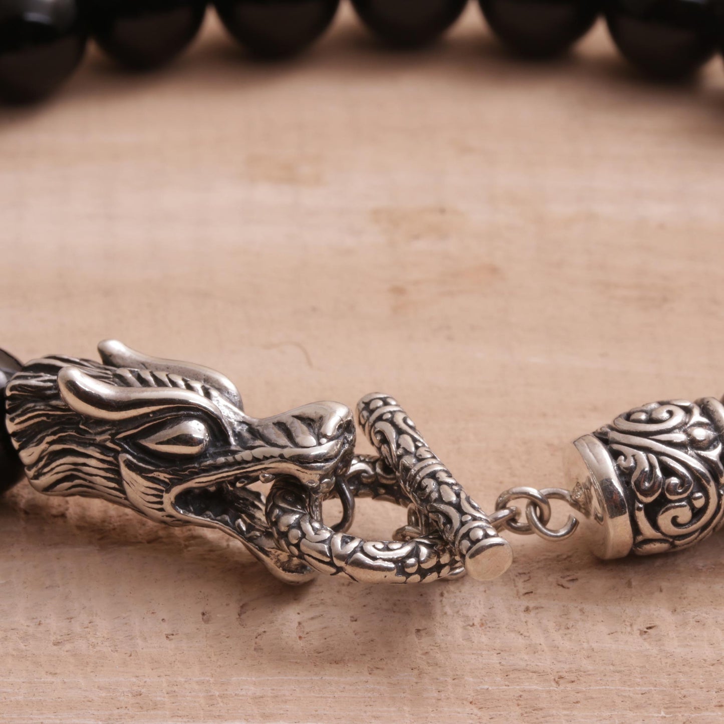 Dragon Glory Men's Silver & Onyx Bracelet