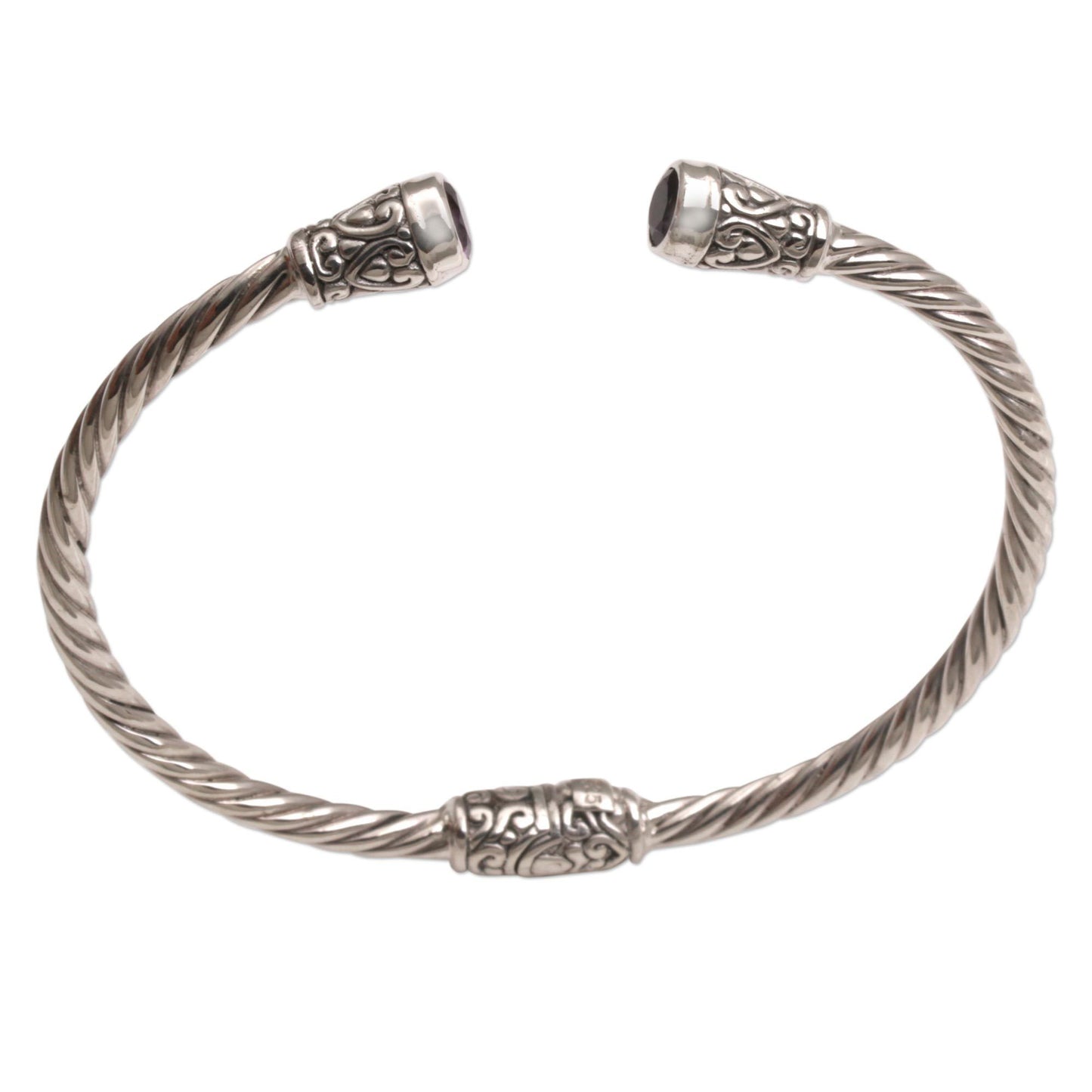 Spiral Temple Hinged Cuff Bracelet