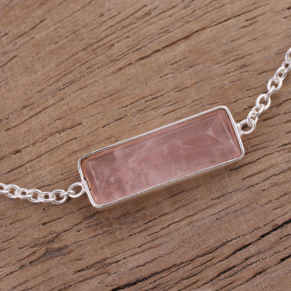 Elegant Prism Rose Quartz Bracelet