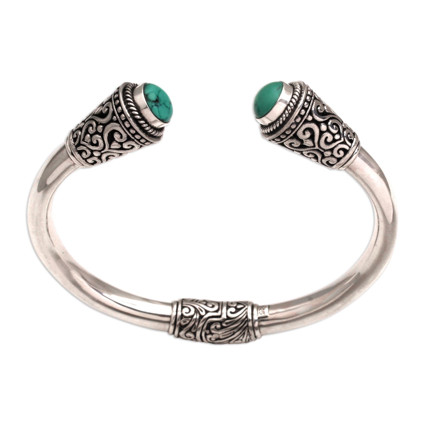 Petal Temple Silver Cuff Bracelet