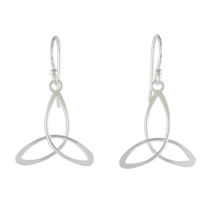 Triangle Twist Sterling Silver 3-Point Dangle Earrings from Thailand