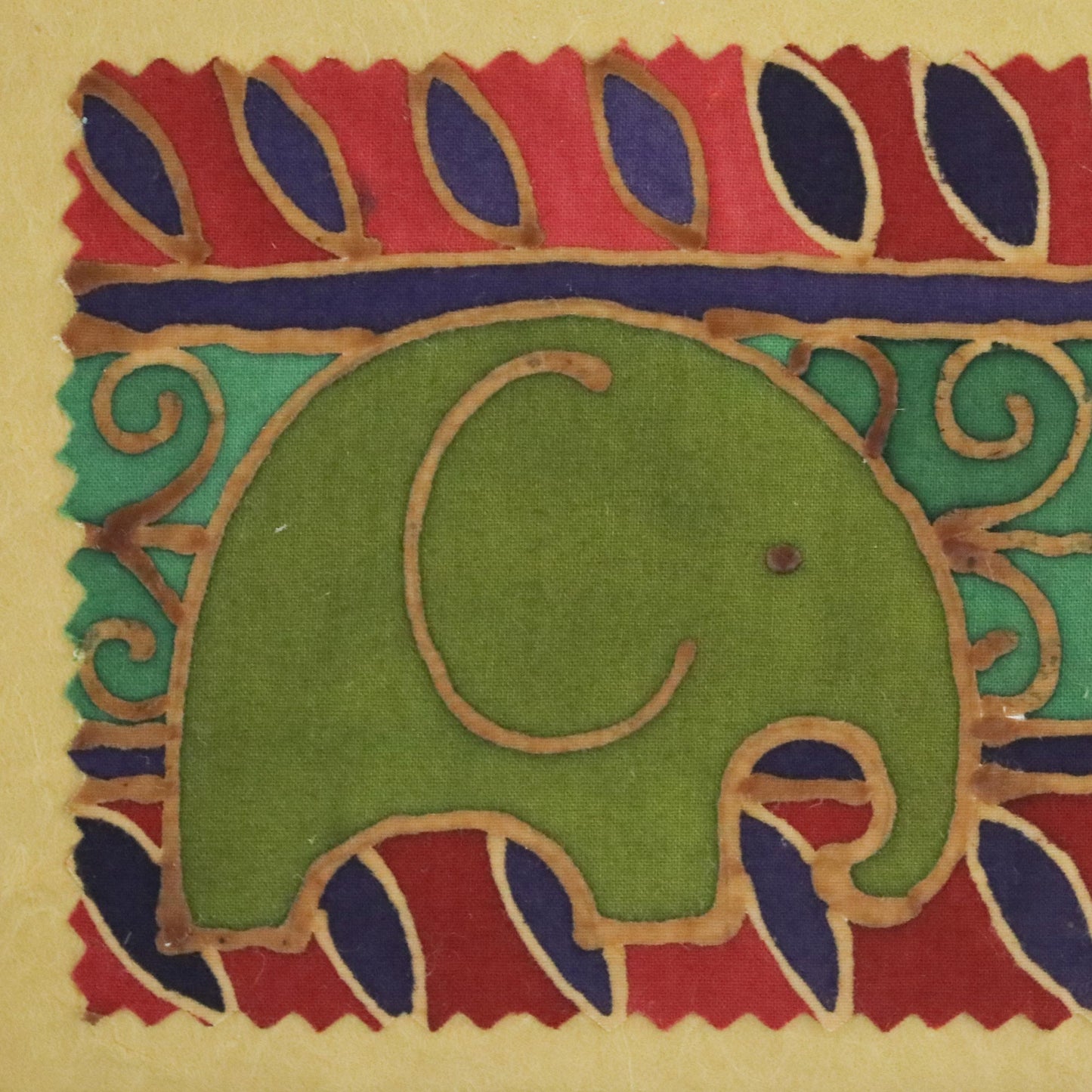 Elephant Journeys Batik Cotton and Paper Elephant Greeting Cards (Set of 4)