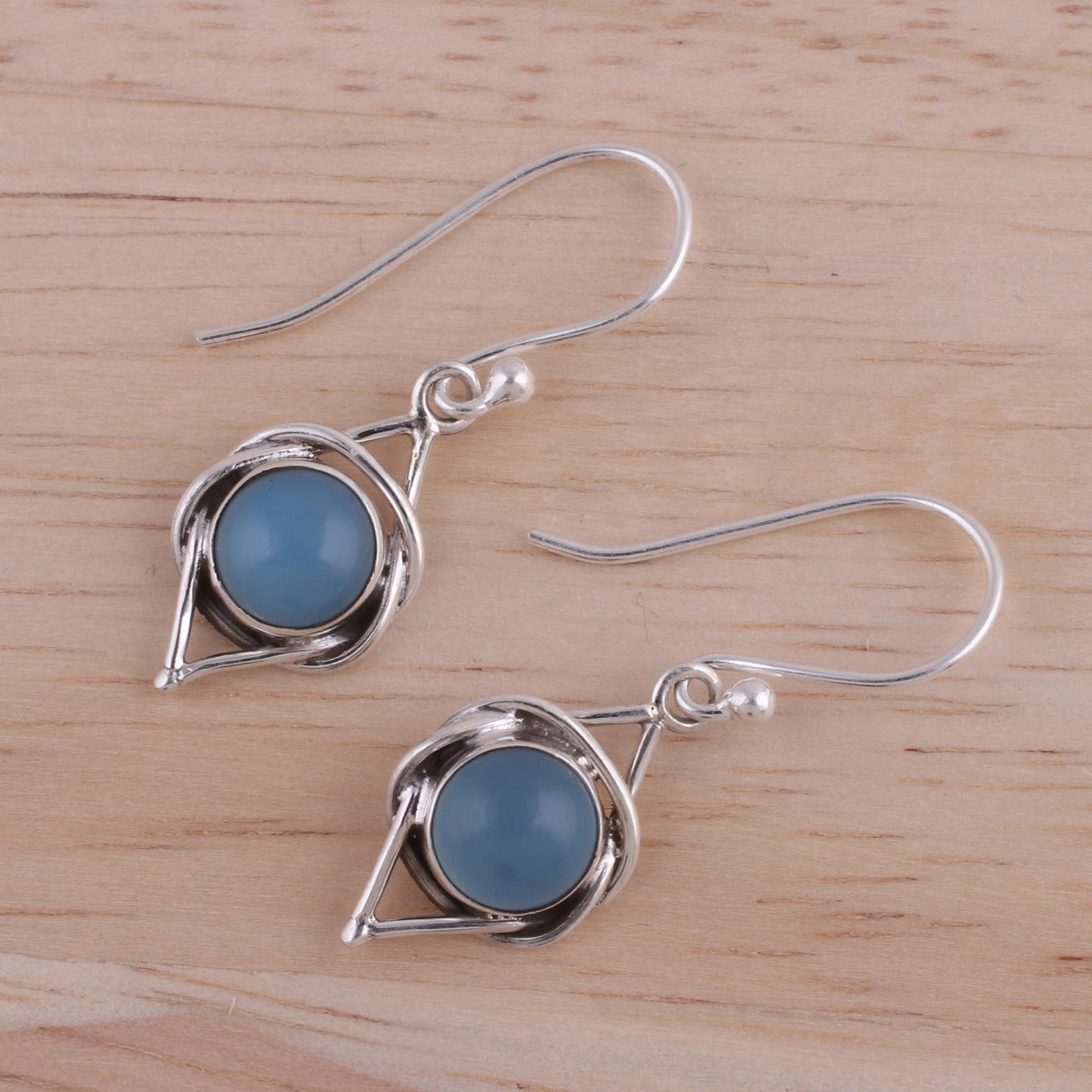 Intricate Twirl in Blue Sterling Earrings